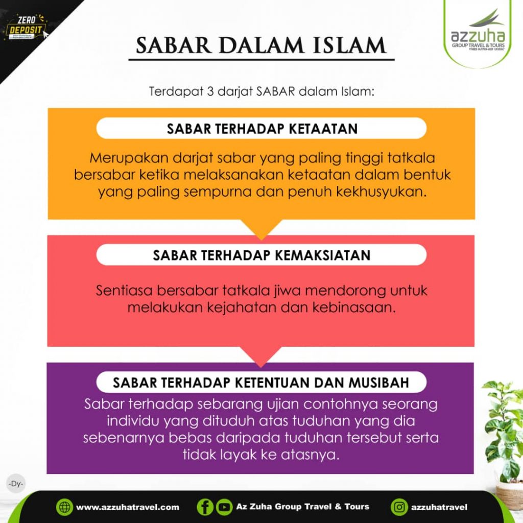 Tiga Darjat Sabar Dalam Islam Az Zuha Group Travel Tours Sdn Bhd